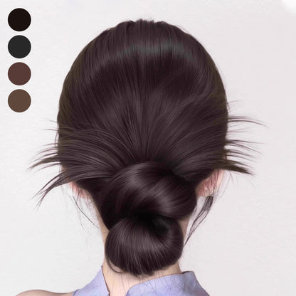 🎁 Clip-on Feathered Bun Wig