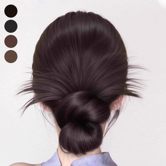 🎁 Clip-on Feathered Bun Wig