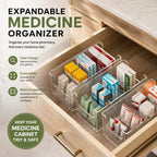 🔥 Transparent Expandable Medicine Organizer — expandable, perfect for a tidy medicine cabinet 💊🗄️