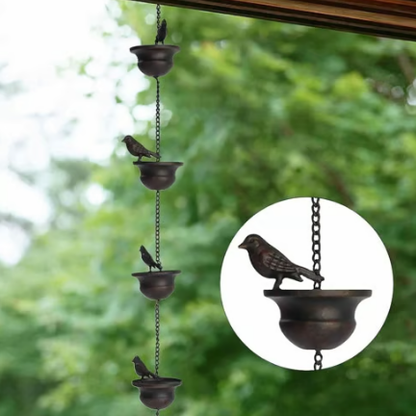 🔥Where Rain Meets Art – Decorative Rain Chain with Bird Bath Design