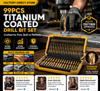 🔥High-efficiency tool favored by veteran craftsmen!Factory Outlet-99pcs Titanium Coated Drill Bit Set