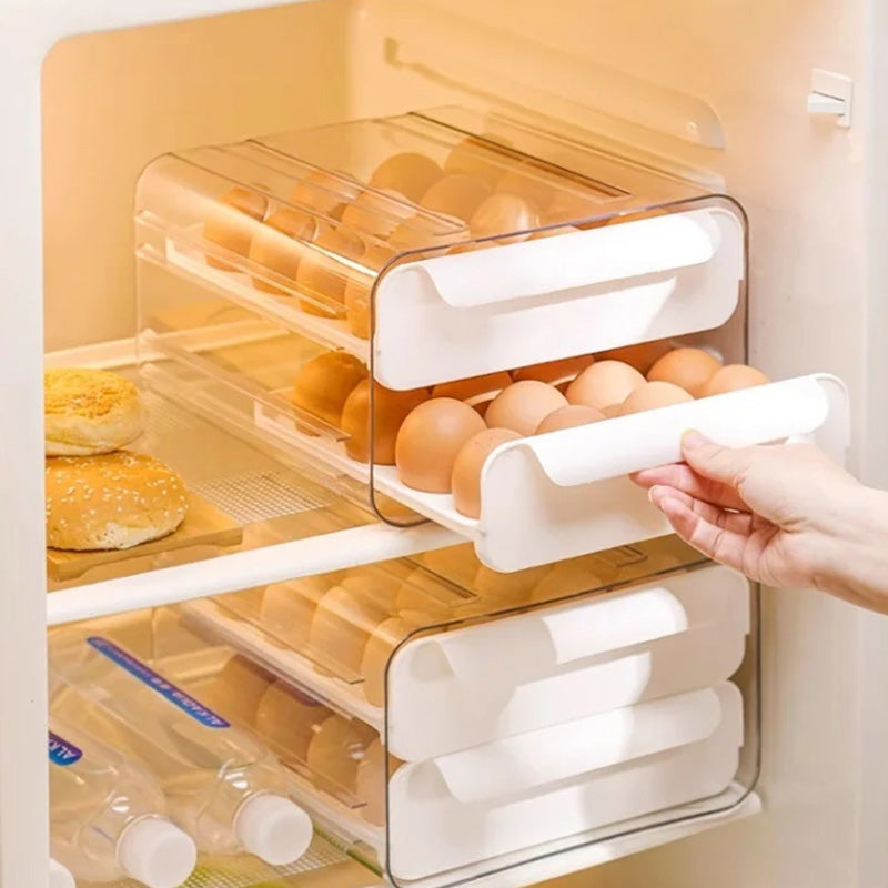 🔥Best Sales🔥  Pull-out Food-grade Refrigerator Egg Rack-stacks Up To 32 Eggs