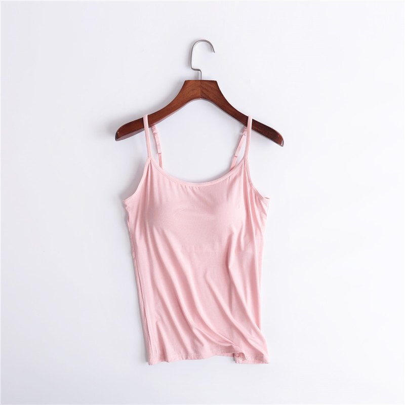 🔥Summer Sale - Stretch Cotton Camisole Built-in Bra