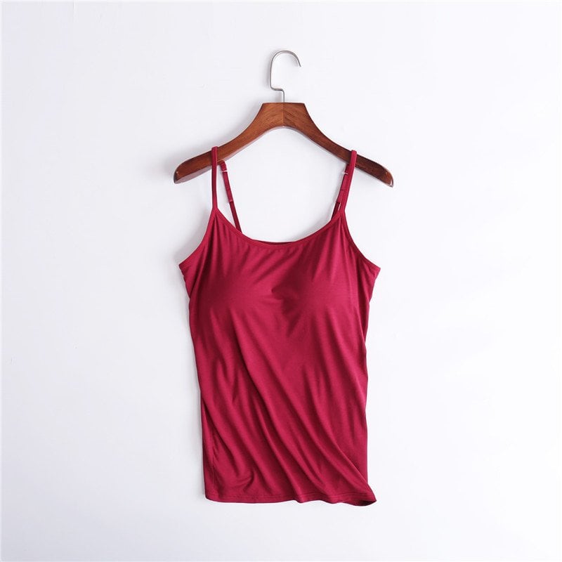 🔥Summer Sale - Stretch Cotton Camisole Built-in Bra