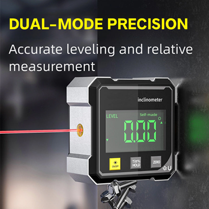 📐4-Side Magnetic Digital Angle Gauge with Laser