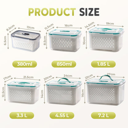 2 in 1 Draining Fresh-Keep Food Container