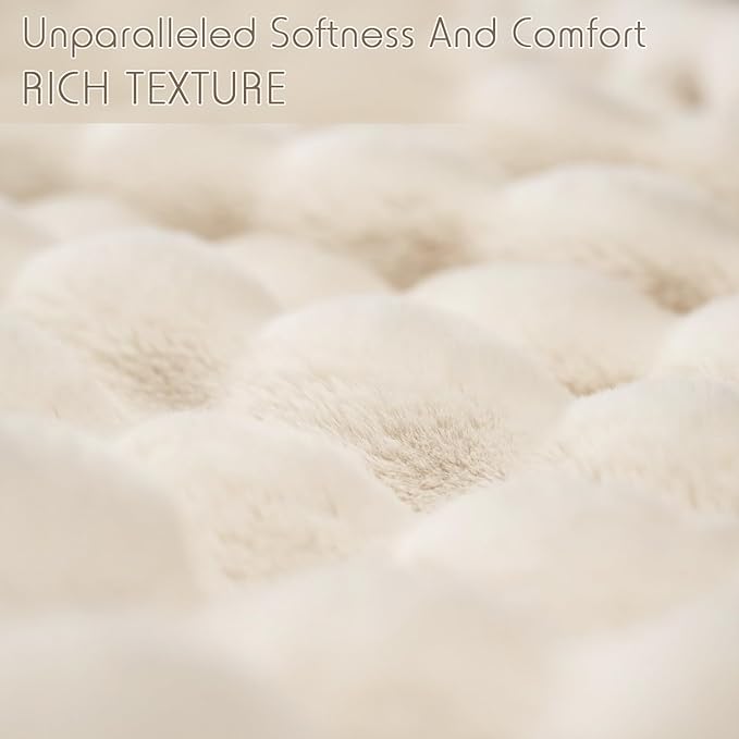 🛏️Thickened Rabbit Plush&Milk Velvet Cover Blanket🍂Wrap up in Ultimate Comfort