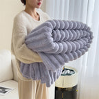 🛏️Thickened Rabbit Plush&Milk Velvet Cover Blanket🍂Wrap up in Ultimate Comfort