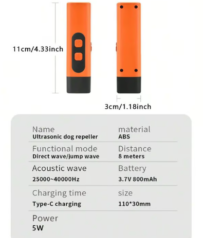 ✨Ultrasonic Dog Bark Deterrent Device – Humane & Effective Dog Repeller