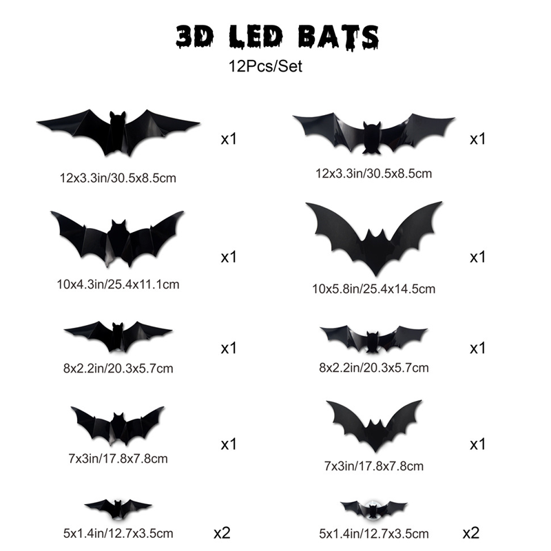 🦇 Halloween Decoration: 3D LED Bat-Shaped Wall Light
