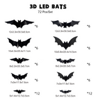 🦇 Halloween Decoration: 3D LED Bat-Shaped Wall Light