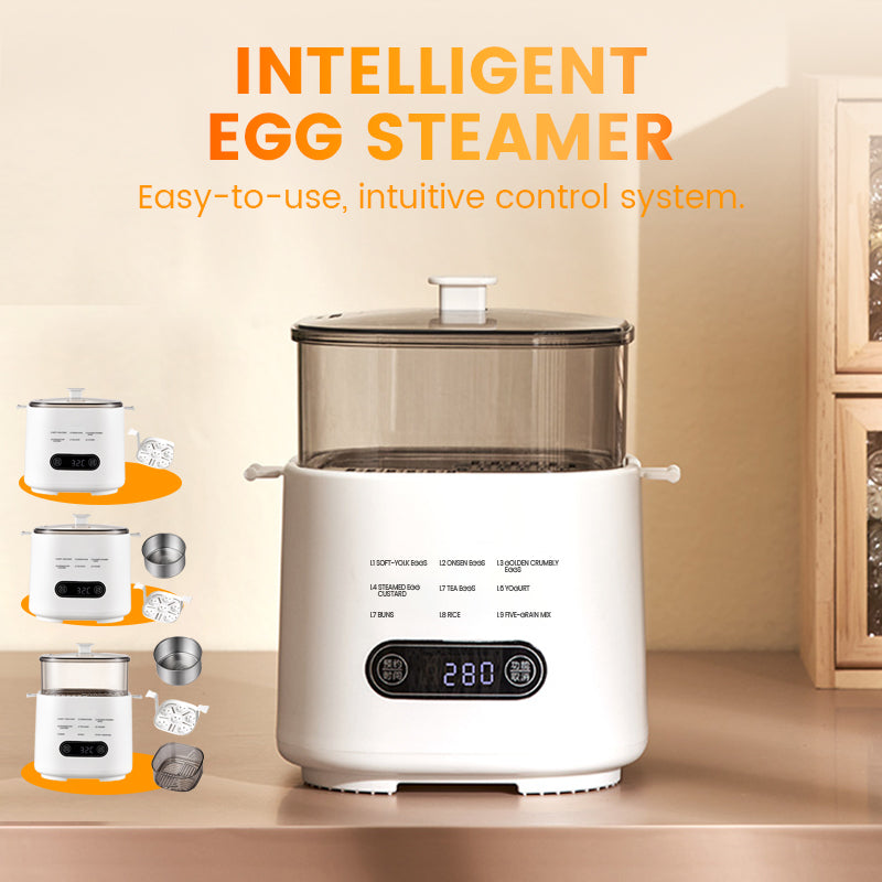 Mini Multi-Functional Egg Cooker Set with Smart Touch Panel