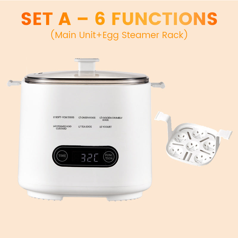 Mini Multi-Functional Egg Cooker Set with Smart Touch Panel