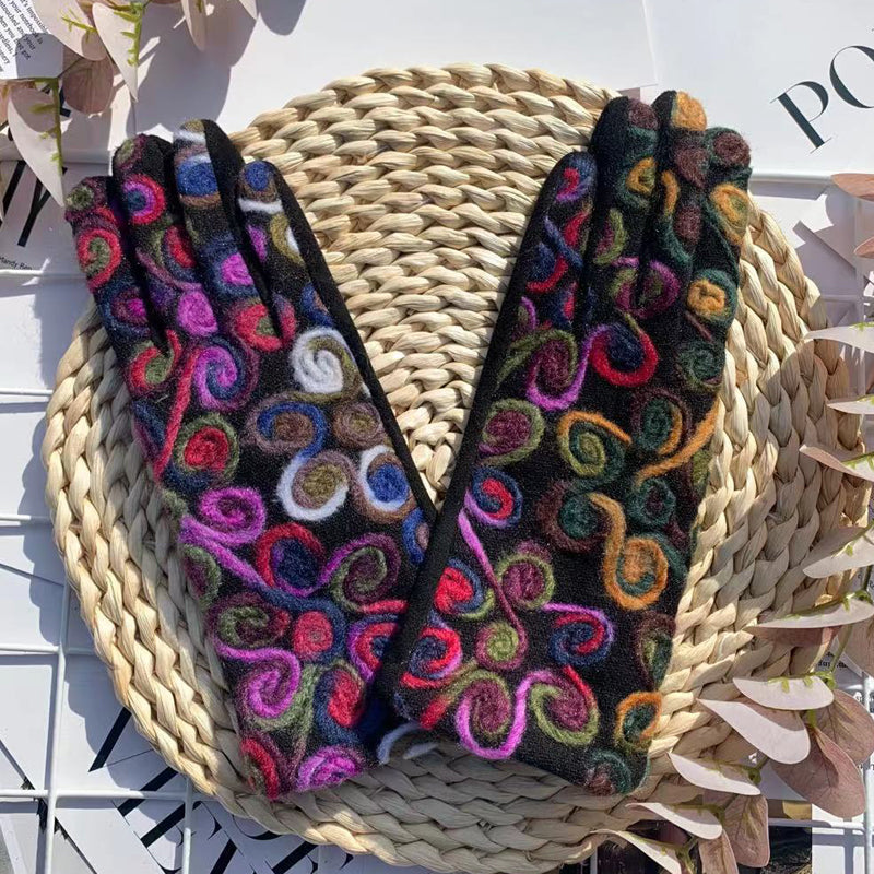 Women's Winter Warm Printed Gloves