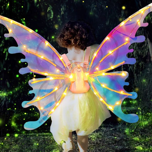 🎄Christmas Hot Sale🎁Rechargeable Electric Fairy Wings with LED Lights and Music🧚‍♀️