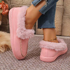 🍂Fuzzy Closed Back Slippers for Women