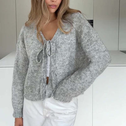 💖 Women's Cashmere Blend Bow Cardigan – Soft, Feminine & Timeless Layer for Office, Dates & Casual Days