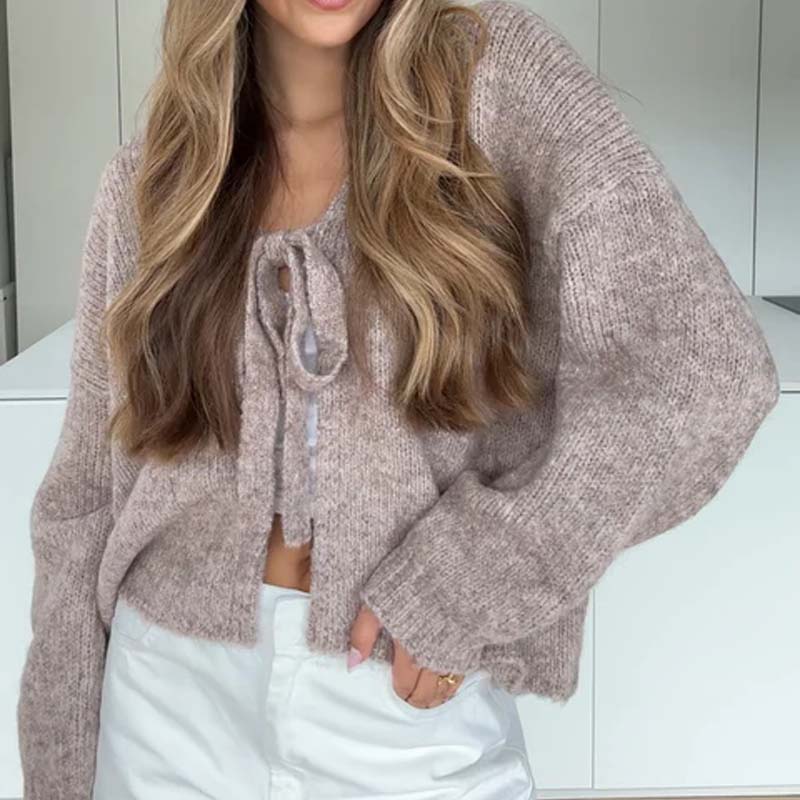 💖 Women's Cashmere Blend Bow Cardigan – Soft, Feminine & Timeless Layer for Office, Dates & Casual Days