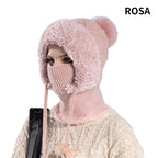 🔥Stylish Chunky Winter Knit Hat - With Warm Face Cover and Scarf