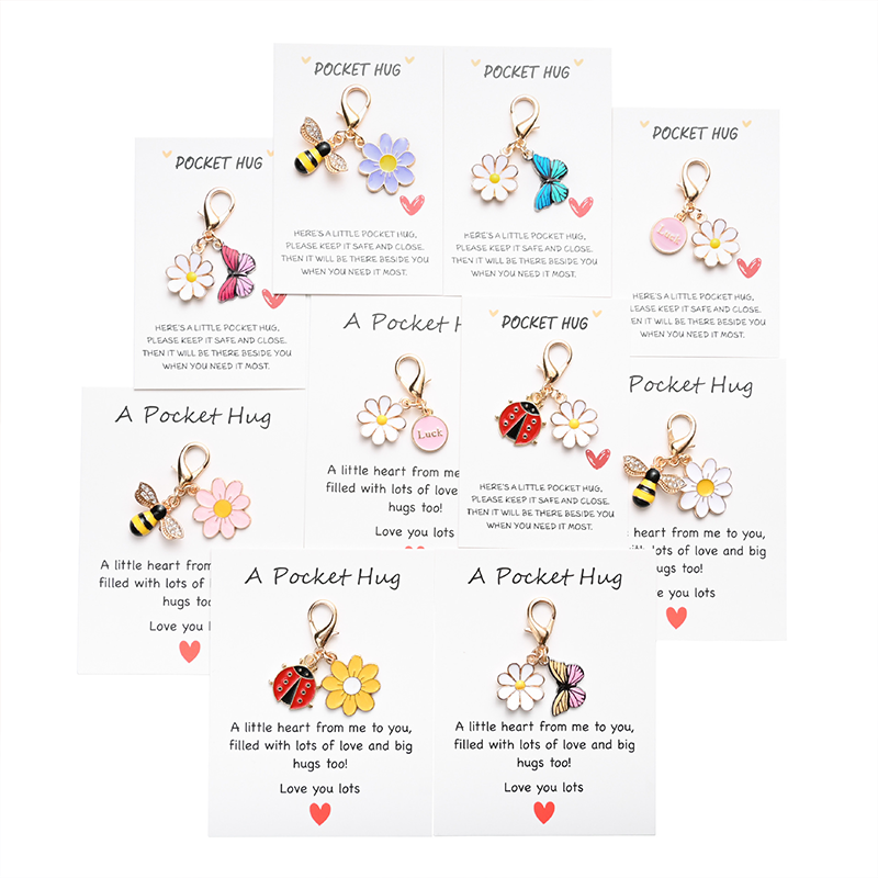 Cute Insect Daisy Keychain & Card