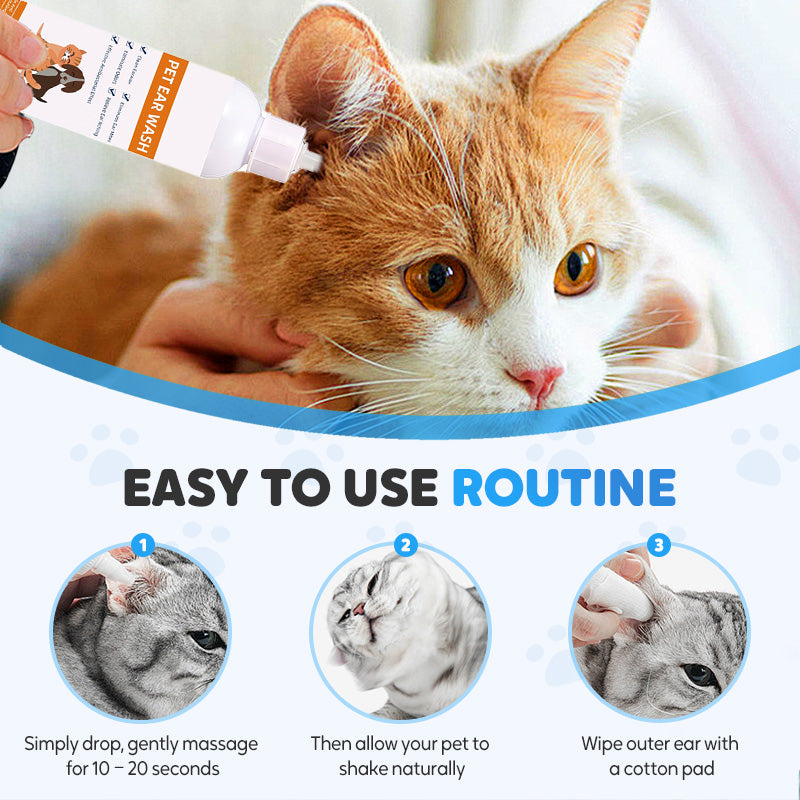 📢✨ Pet Ear Cleaner - Gentle Formula with Soothing Aloe for Dogs & Cats, Prevents Infections & Odor 🌿