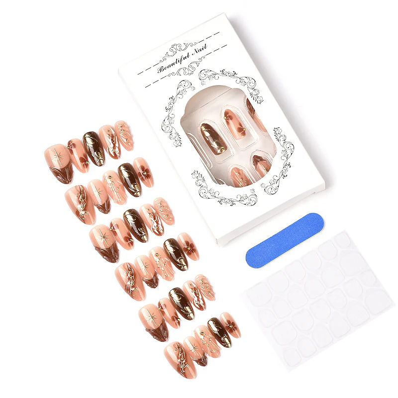 💥30 PCS Handcrafted Almond Press-On Nails Set💅