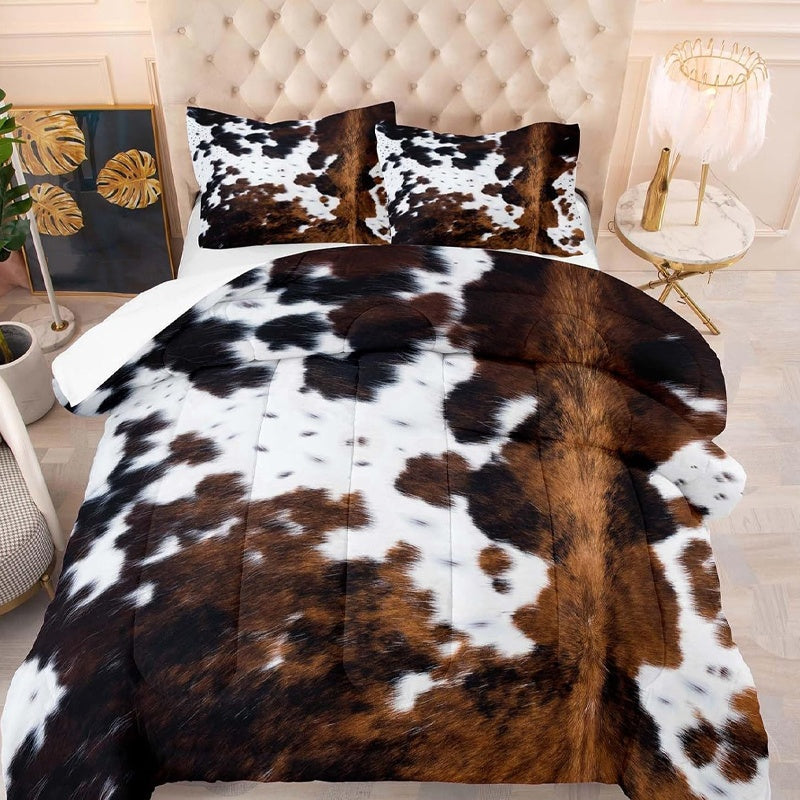 🐮🛏️ Cow Print Duvet Cover – Soft & Lightweight, Fun Design, Complete Set ✨