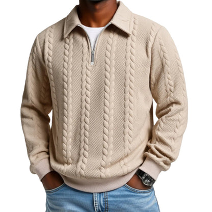 🔥New arrivals offer-Men's Casual Half-Zip Cable-Knit Sweater