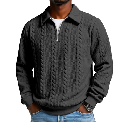 🔥New arrivals offer-Men's Casual Half-Zip Cable-Knit Sweater