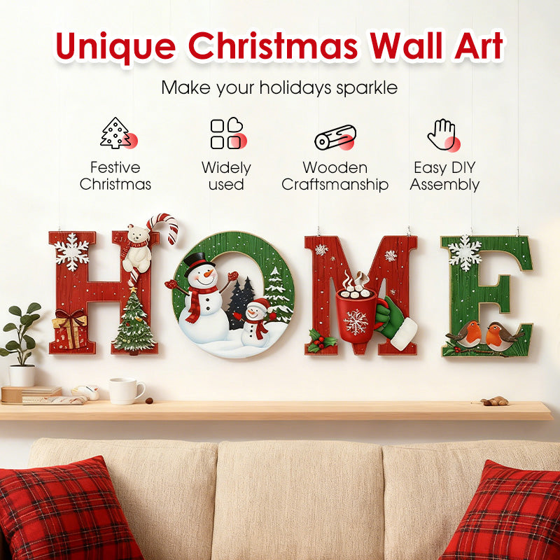🎄⛄Christmas Wooden Wall Decor Letter Sign - HOME/JOY