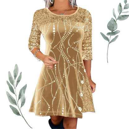 👗 Elegant Sequin A-Line Dress - Stunning Shimmer & Perfect Fit, Ideal for Parties and Galas ✨