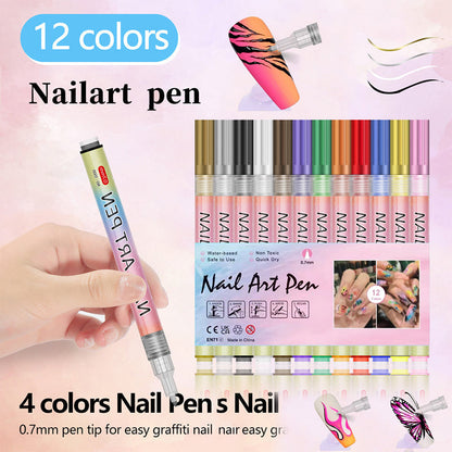 🎁Christmas Gift🎄12-Color Professional Nail Art Pen Set