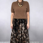 🔥Women's Two-Piece Sweater & Leopard Flowy Skirt Set
