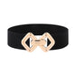 Women's Vintage Gold Buckle High Elastic Leather Belt