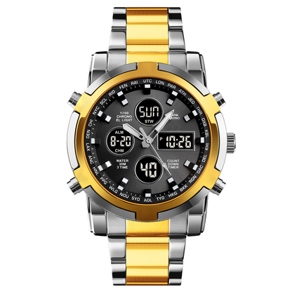 Waterproof Military Watch for Men – Analog-Digital, Stainless Steel & Shock-Resistant 🛡️