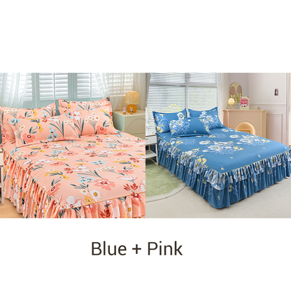 🛏️ 3-Piece Ruffled Bed Skirt Set – Elegant Design, Easy Fit & Complete Coverage 🛌
