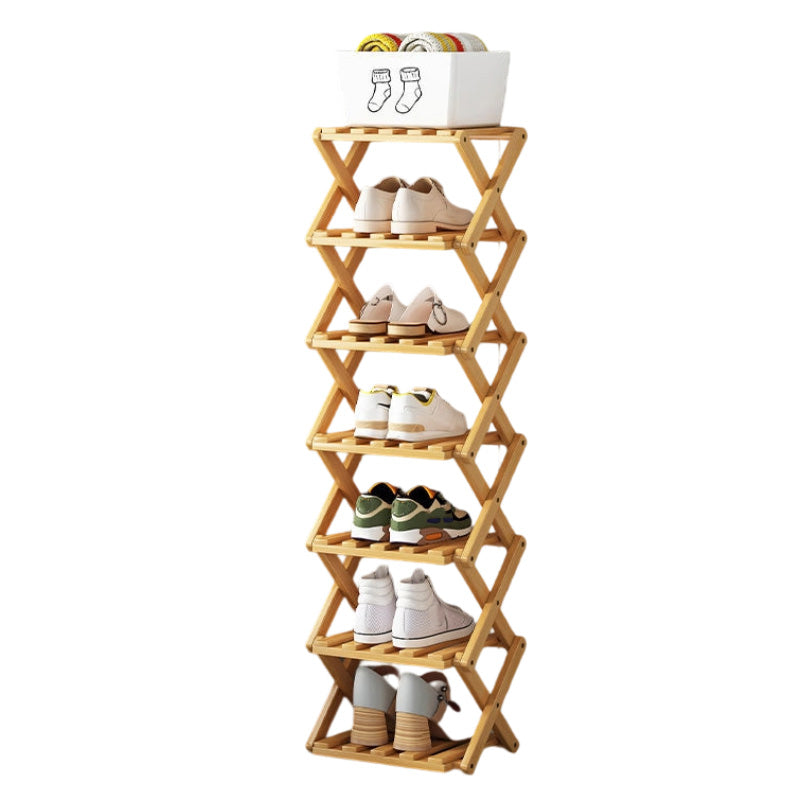 Durable Foldable Bamboo Shoe Rack