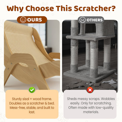 2-in-1 Sisal Cat Scratcher Lounger | Space-Saving & Durable 🐱