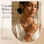 Adjustable Rhinestone Leaf Link Necklace & Bracelet Set