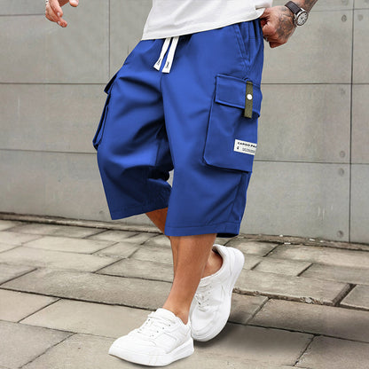 Men's Casual Drawstring Capri Cargo Pants