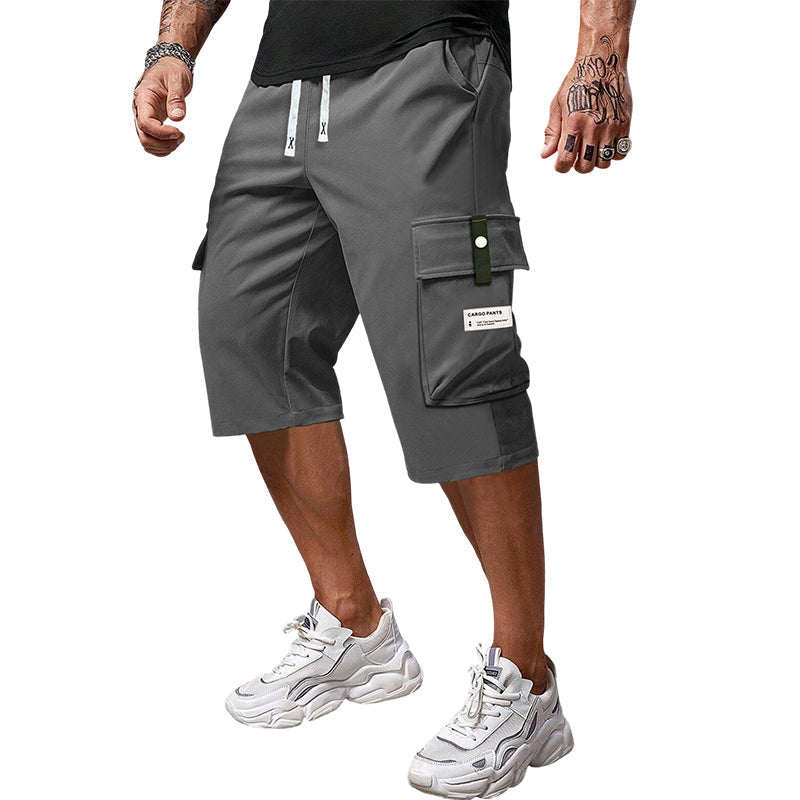 Men's Casual Drawstring Capri Cargo Pants