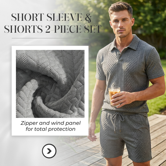 🩳Men's Diamond Print 2-Piece Set – Ready in seconds! Soft, breathable top with easy shorts.