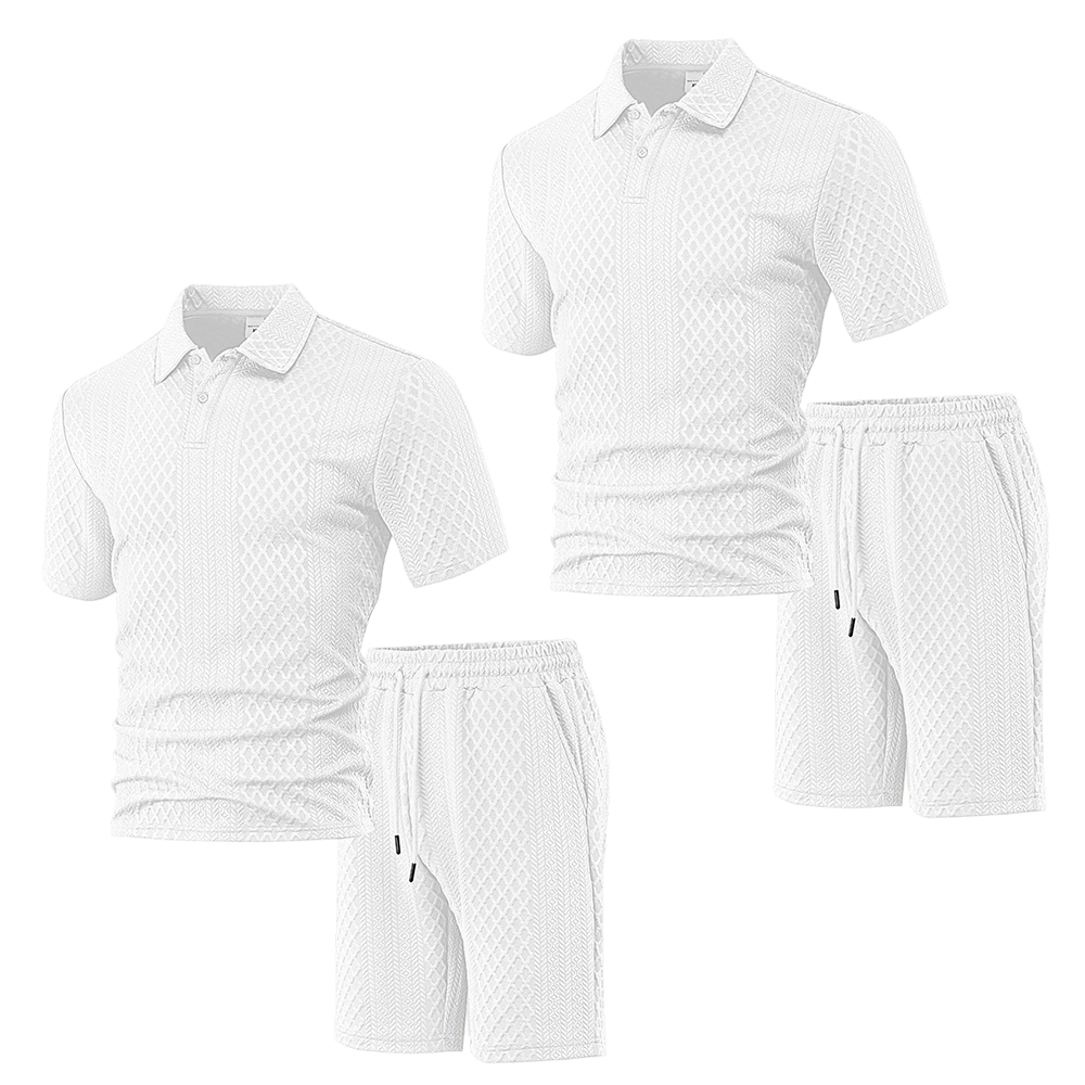 🩳Men's Diamond Print 2-Piece Set – Ready in seconds! Soft, breathable top with easy shorts.
