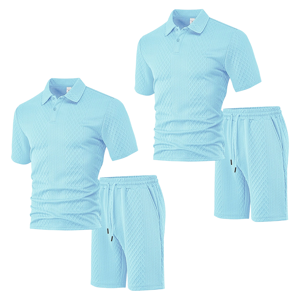 🩳Men's Diamond Print 2-Piece Set – Ready in seconds! Soft, breathable top with easy shorts.