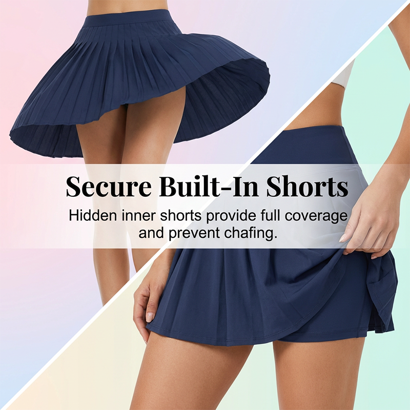 Women's Sporty Two-Piece Pleated Skirt Set