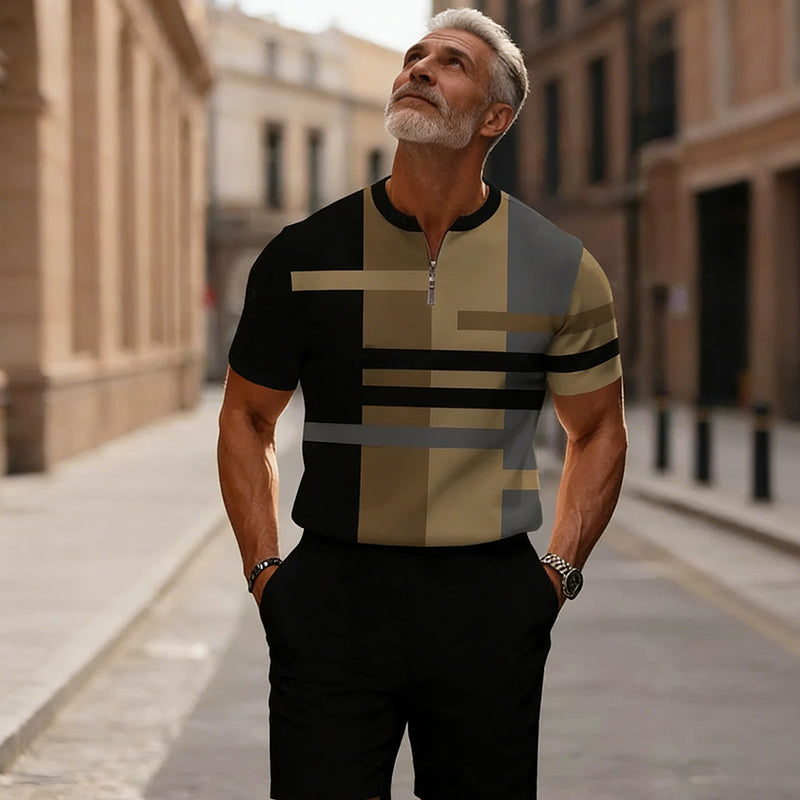 Men's Quarter-Zip Shirt & Shorts Set