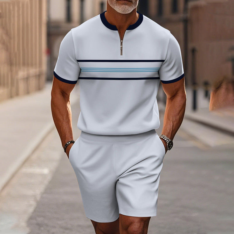 Men's Quarter-Zip Shirt & Shorts Set