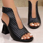 👡Women's Elegant Peep-Toe Heeled Sandals
