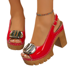 👡 Elegant Peep-Toe Buckle Heeled Sandals – Chic Design, Comfortable Heel & Perfect for Any Occasion ✨