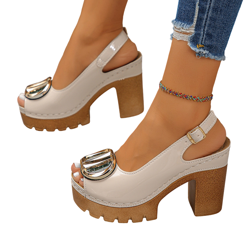 👡 Elegant Peep-Toe Buckle Heeled Sandals – Chic Design, Comfortable Heel & Perfect for Any Occasion ✨